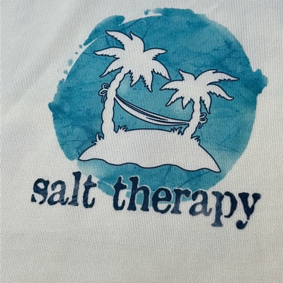 Long sleeve SPF 50+ souvenir tee.  Yellow w/beach scene on back. Size Medium - Picture 2 of 11